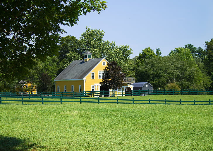 Massachusetts, farma, vidieka, rustikálne, Príroda, dom, stodola