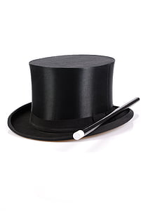 magia, magia negra, sombrero, tubo de extensión, brujería, mostrando, rendimiento