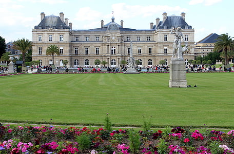 Pariis, Prantsusmaa, Landmark, taevas, pilved, Jardin du, Luksemburg