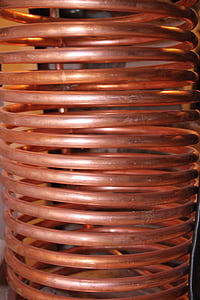 bobina de, cobre, bricolaje, energía, calor, calefacción, pipa