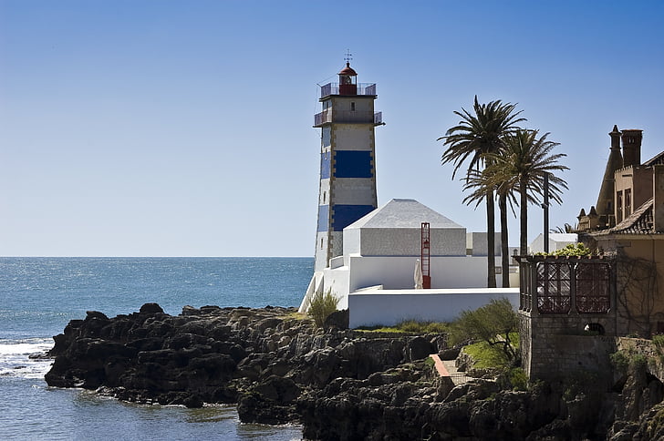 lighthouse, portugal, ocean, coast, coastline, europe, water
