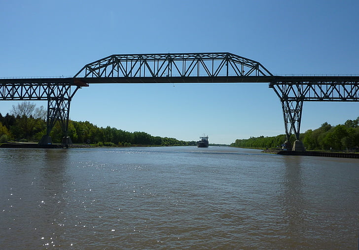 puente, Hochdonn, puente del ferrocarril, aguas, NOK, Río, Puente - hombre hecho estructura