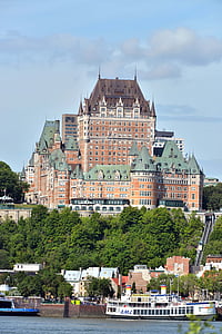 Québec, slott, båt, arkitektur, Europa, berömda place, stadsbild