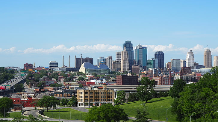 Kansas city, Kansas, Kansas city (Missouri), stad, het platform, gebouwen, skyline van de stad