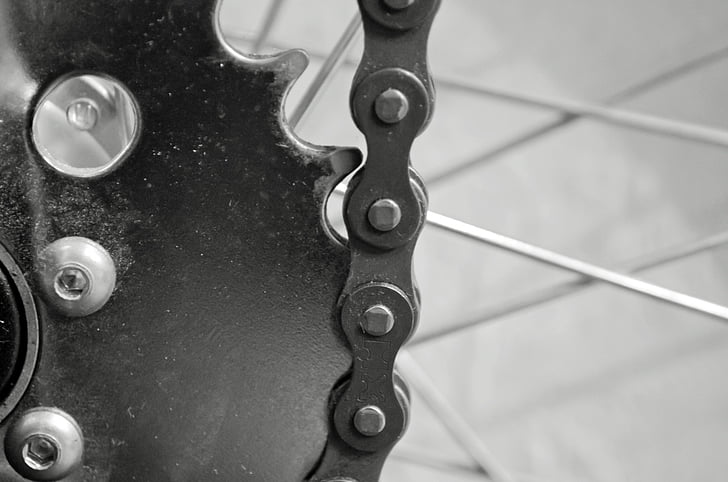 cogwheel, transfer, iron, bicycle, chain, background, technology