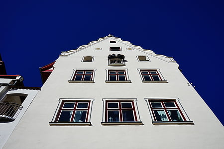 Page d’accueil, façade, Ulm, quartier des pêcheurs, bâtiment, architecture, blanc