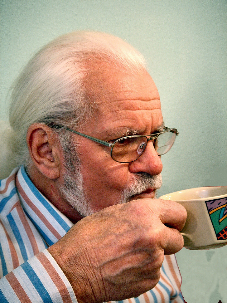 Kaffee, trinken, Kaffeetasse, Tasse, profitieren Sie von, Getränke, Senior