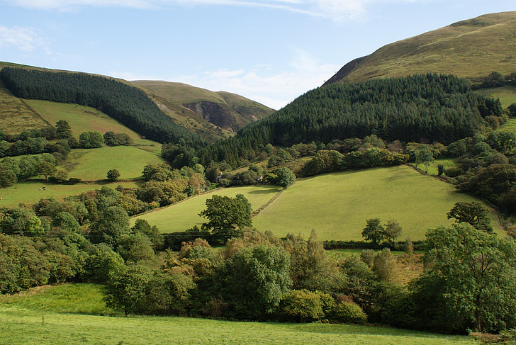 Wales, pohled, krajina, Příroda, venkovní, britské