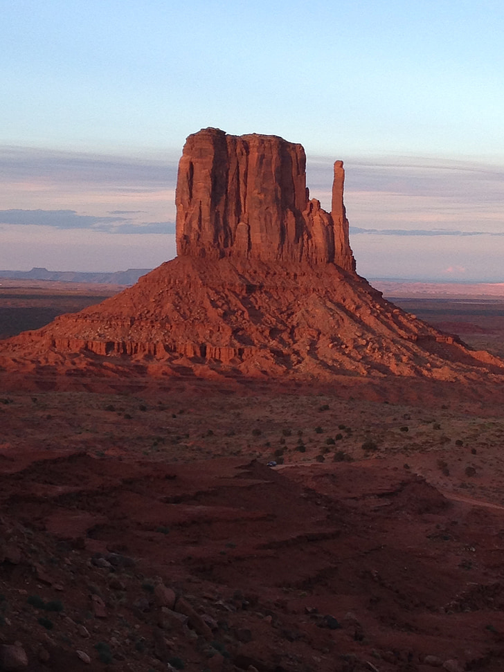 Monument valley, Stany Zjednoczone Ameryki, Kayenta, czerwony, dziki zachód, zachód słońca, Utah