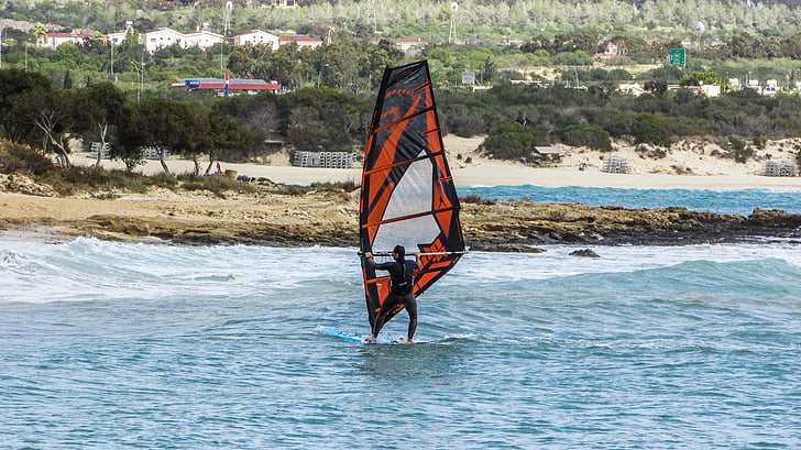 Kypr, Ayia napa, windsurf, sportovní, akce