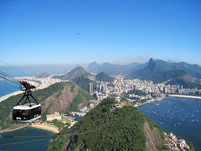 Rio, utsikt från Sockertoppen, bedövning, Corcovado, utsikt över corcovado, Outlook, Visa