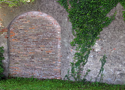 seina, müüritise, eesmärk, uks, Gate, kivi, tellistega kaetud