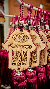 main de fatma, Maroc, porte-clé, mitbringsel, main, caractères, ornement