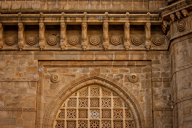 Templo de, fachada, antiga, arquitetura, Mumbai