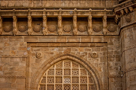 寺, 立面, 古代, 建筑, 孟买