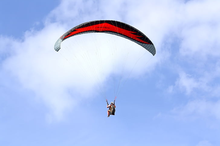 parapente, parachutisme, parachute, Glide, mouche, bleu, pilote