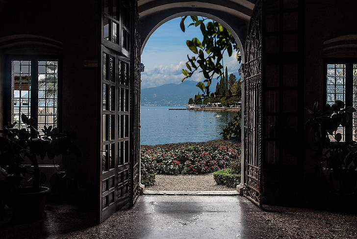 Itálie, Lago di Garda, Bardolino, svátek, budova, jezero, krajina