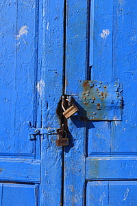 morocco, essaouira, harbor, storage, door, lock, padlock