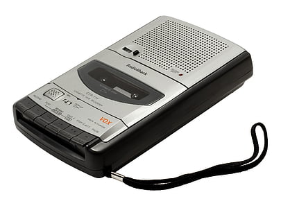 grabadora, cassette, micrófono incorporado, RadioShack, computadora de mano grabadora, trabajo, registro