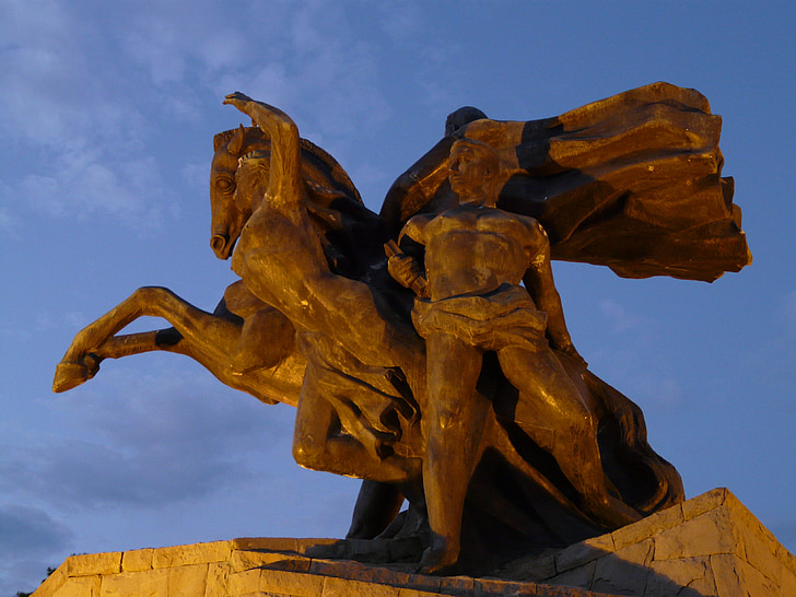 monument à atatürk, Antalya, Turquie, monument, cheval, Mustafa kemal, Atatürk