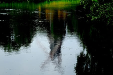 reflectint, l'aigua, natura, paisatge, Reflexions, Estany, reflexió de l'aigua