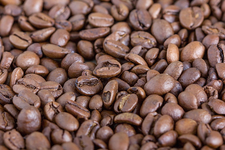 кофе, фасоль, коричневый, кофе в зернах, перерыв, закрыть, кафе