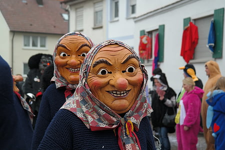 Carnaval, máscara, painel de, máscaras, Carnaval de rua, mover-se, baile de máscaras