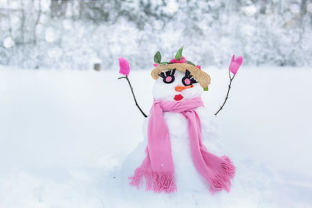 femeie de zăpadă, om de zapada, zăpadă, iarna, rece, distractiv, femeie