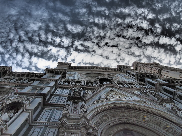 Florence, Dom, Katedral, langit, Gereja, Italia, arsitektur