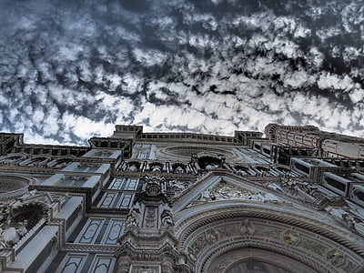 Florencja, Dom, Katedra, niebo, Kościół, Włochy, Architektura