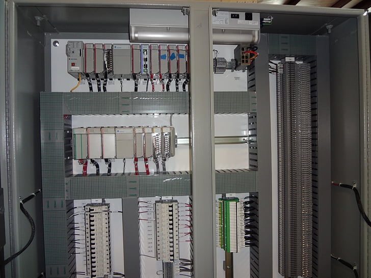 elèctrica, control, panell, cablejat, equips