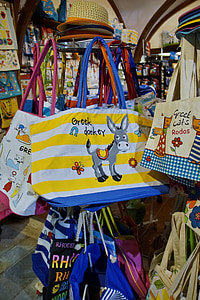 bag, handbags, souvenir, rhodes, sale, shop, stand