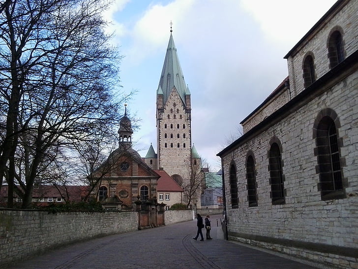 Paderborn, dom, West view, kyrkan, arkitektur, religion