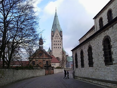 Paderborn, Dom, Lihat Barat, Gereja, arsitektur, agama