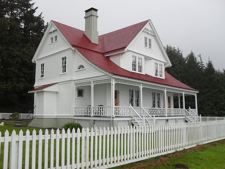 casa, Heceta responsable, Oregon, arquitectura, edifici, Far, històric