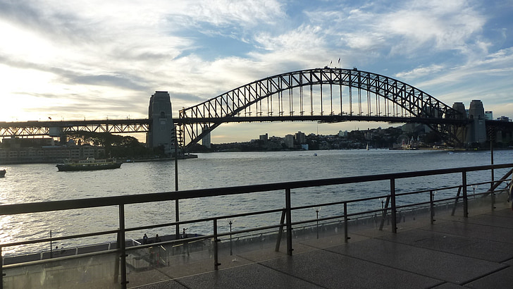Sydney, haven, Sydney bridge, Australië, het platform, brug, structuur