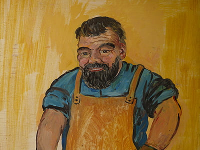 man, face, drawing, painting, image, blacksmith, craft