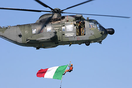 italienerne, militære, flag, God