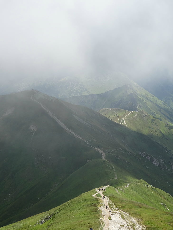 Tatry, muntanyes, rutes de senderisme, l'Alt Tatra, paisatge
