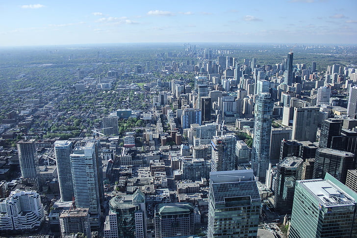 city, view, aerial, lookout, panorama, far, buildings
