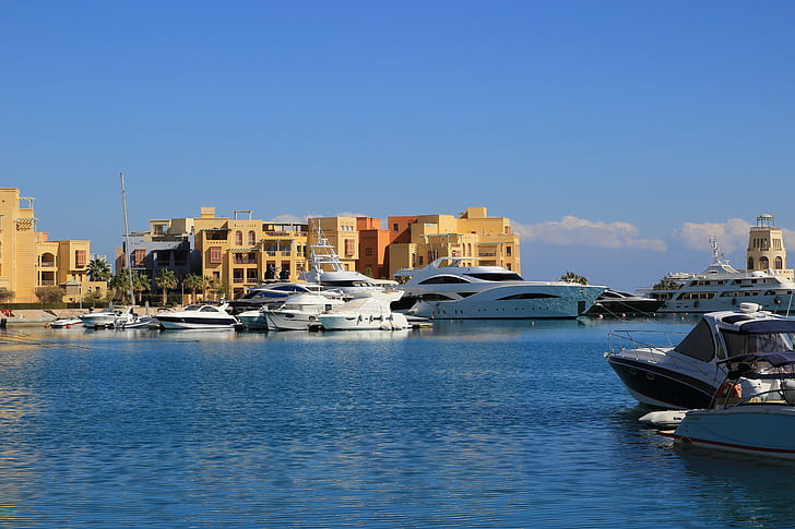 Röda havet, Egypten, el gouna, Yachts, hamn, Marina