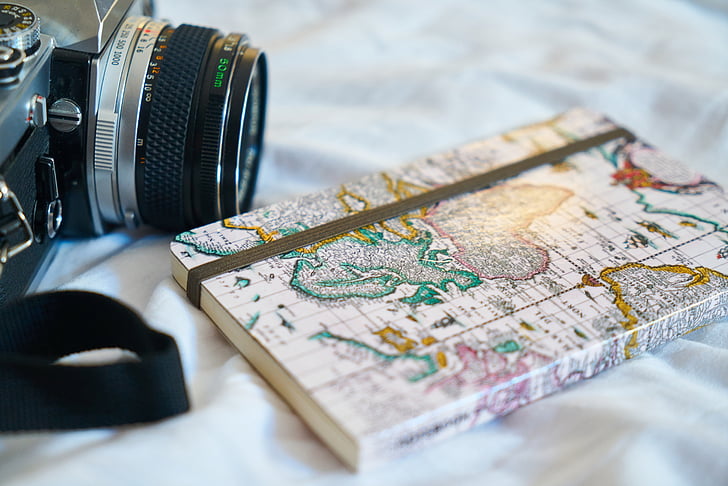 antiguo, Notebook, mapa, libro, vacaciones, hobbies juguetes, Foto