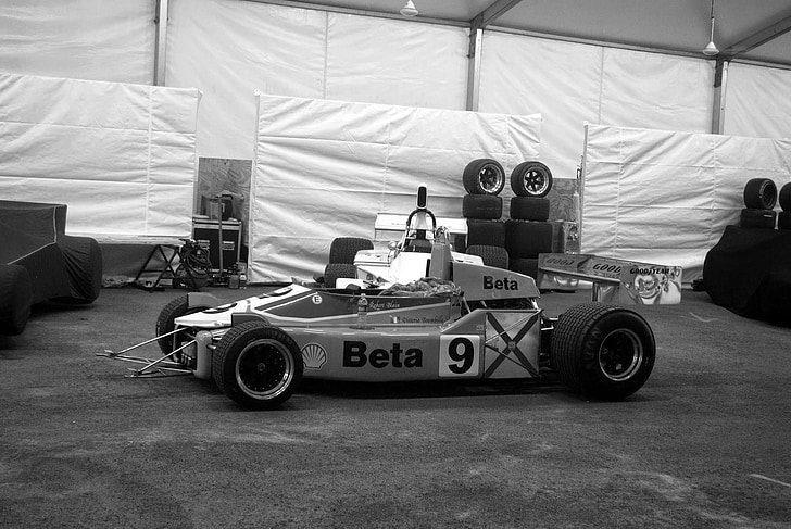 black and white, racing car, photography, black and white photography, car