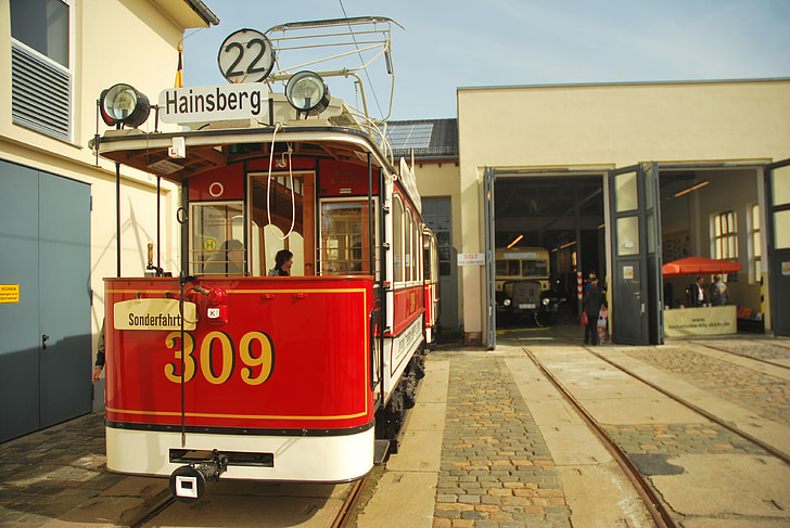 tram museum, dresden, historically