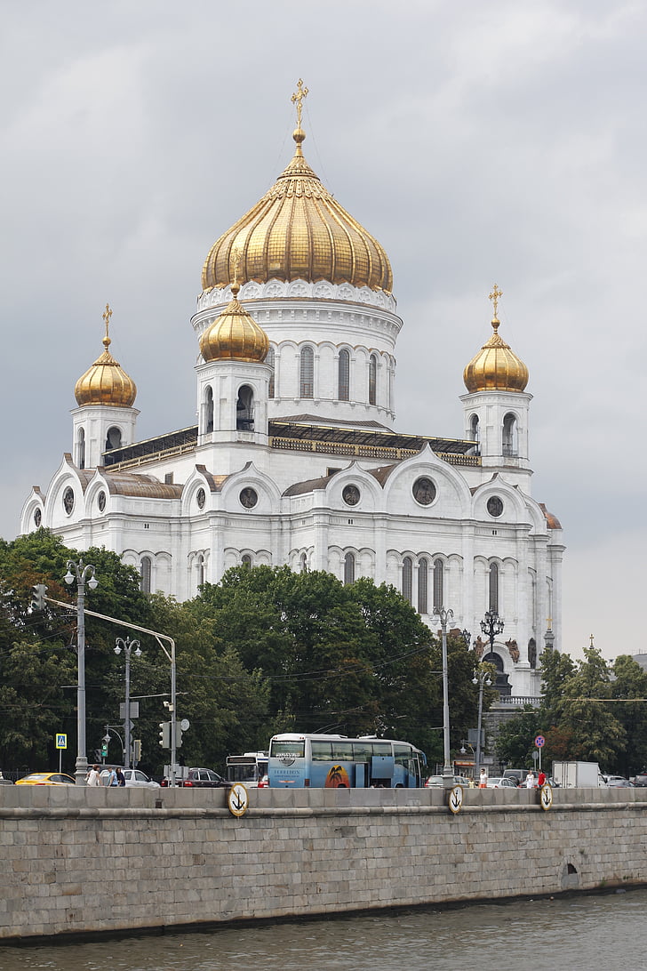 church, golden, dome, russia, moscow, orthodox, russian orthodox church