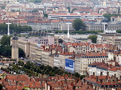 Lyon, Frankrike, gamla stan, byggnad, Rhône, staden, Outlook