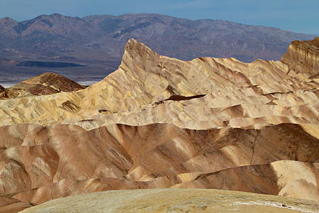 Zabriskie, Zabriskie point, Údolí smrti, Kalifornie, Spojené státy americké, turistická atrakce, krajina
