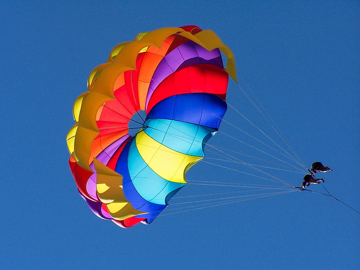 parapendio, Colore, paracadute ascensionale, sport acquatici, Vacanze, volare