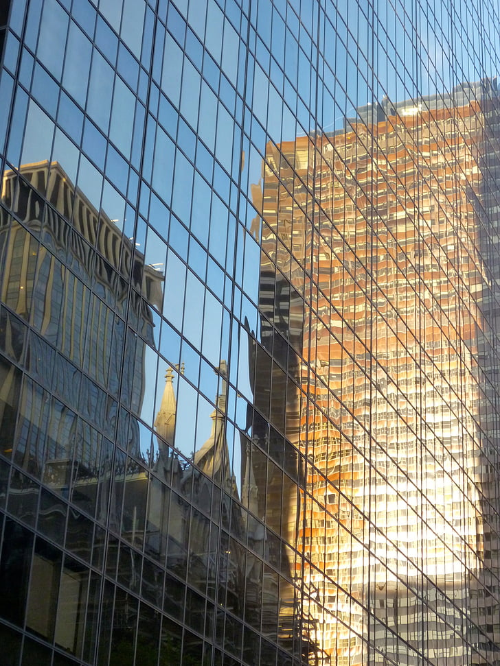 building, reflection, city