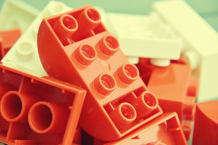 Lego duplo, construir, módulo, macro, fechar